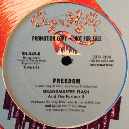 Grandmaster Flash And The Furious 5* : Freedom (12", Promo)