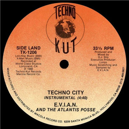 E.V.I.A.N. And The Atlantis Posse : Techno City (12")