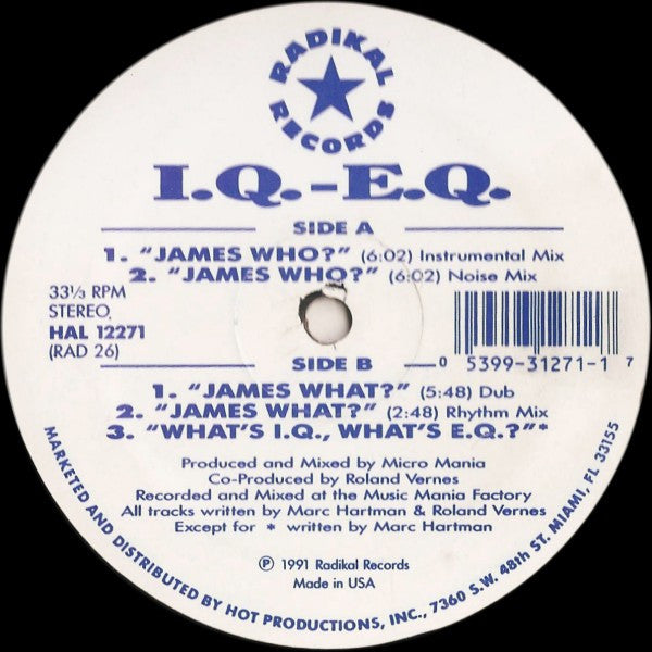 I.Q.-E.Q. : James Who? (12")