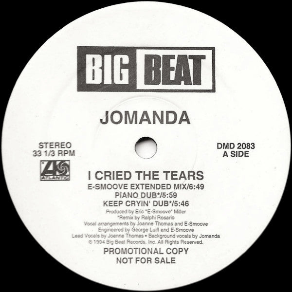 Jomanda : I Cried The Tears (12", Promo)