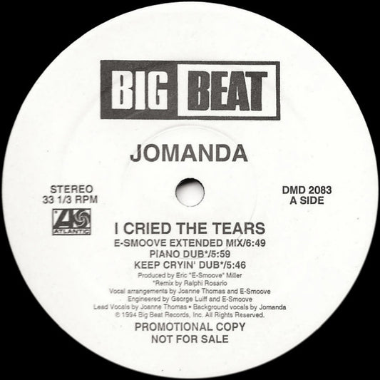 Jomanda : I Cried The Tears (12", Promo)
