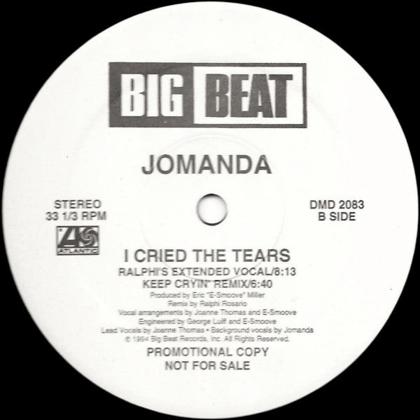 Jomanda : I Cried The Tears (12", Promo)