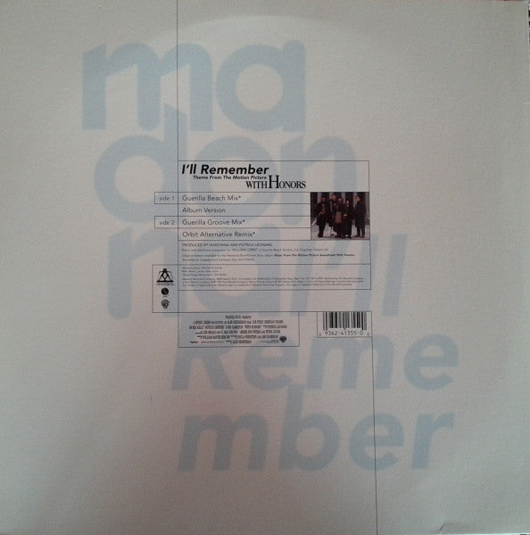 Madonna : I'll Remember (Theme From The Motion Picture With Honors) (12")