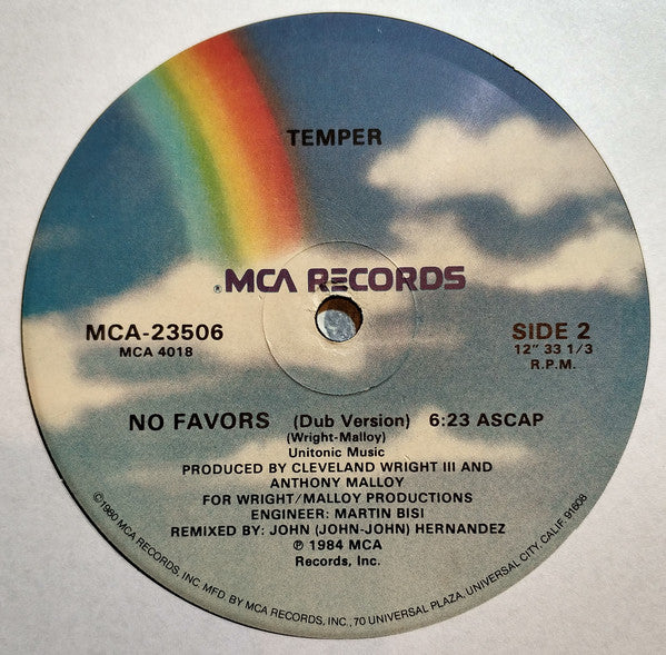 Temper (5) : No Favors (12", Glo)