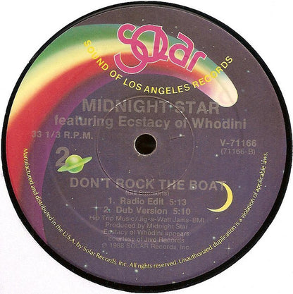 Midnight Star Featuring Ecstacy Of Whodini* : Don't Rock The Boat (12")