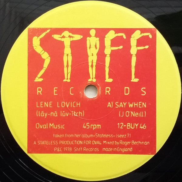 Lene Lovich : Say When (12", Single)