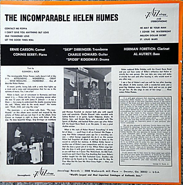 Helen Humes : The Incomparable Helen Humes (LP, Album)