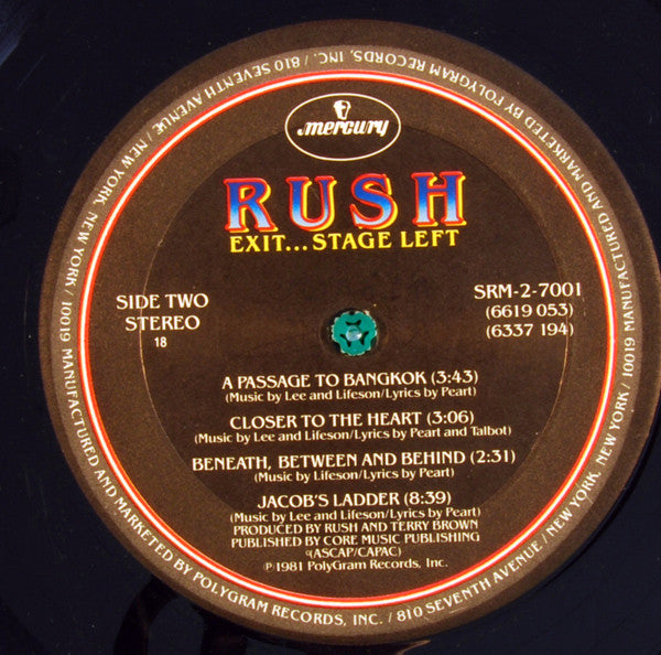 Rush : Exit...Stage Left (2xLP, Album, 18)