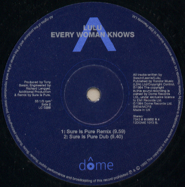 Lulu : Every Woman Knows (12")