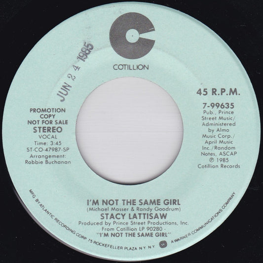 Stacy Lattisaw : I'm Not The Same Girl (7", Promo)