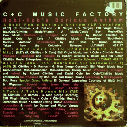 C + C Music Factory : Robi-Rob's Boriqua Anthem (12")