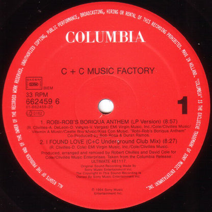 C + C Music Factory : Robi-Rob's Boriqua Anthem (12")