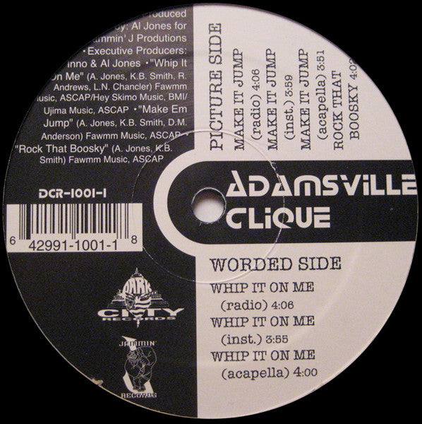 Adamsville Clique : Whip It On Me / Make It Jump (12")