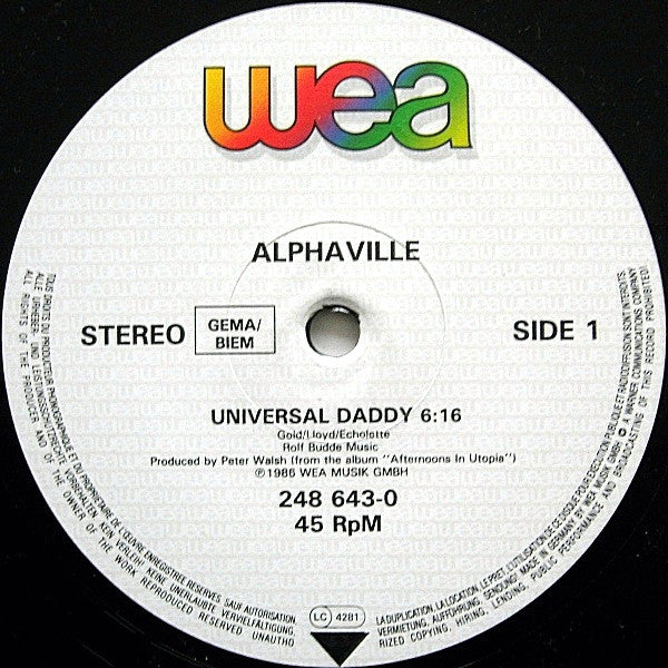 Alphaville : Universal Daddy (Aquarian Dance Mix) (12", Maxi)
