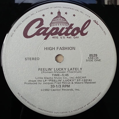 High Fashion : Feelin' Lucky Lately (12", Sil)