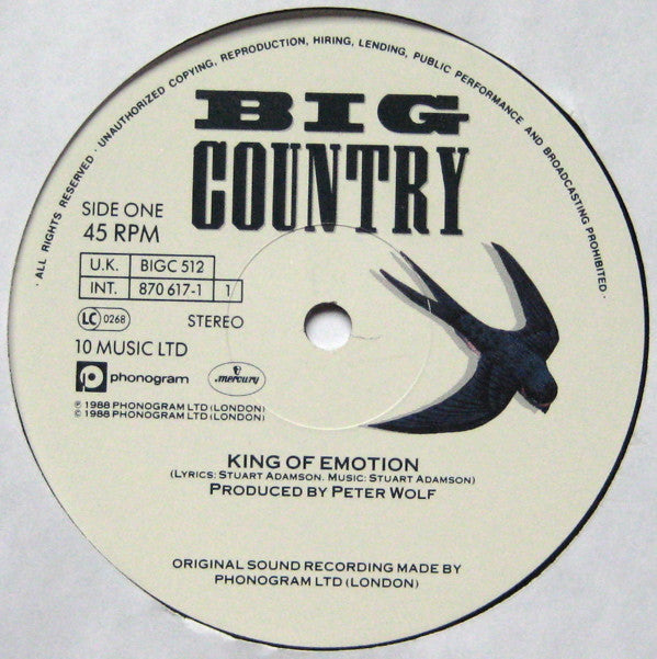 Big Country : King Of Emotion (12", Single)