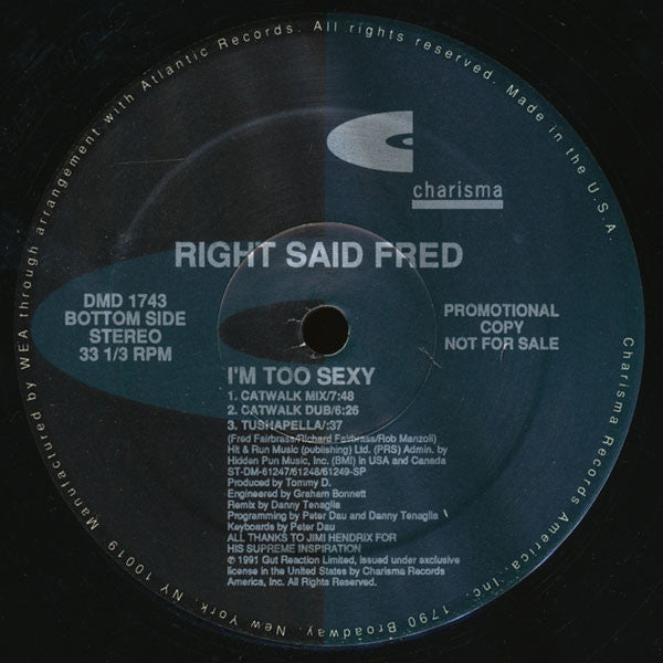 Right Said Fred : I'm Too Sexy (12", Single, Promo)