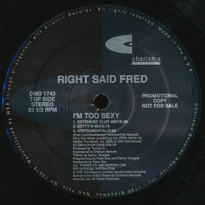 Right Said Fred : I'm Too Sexy (12", Single, Promo)