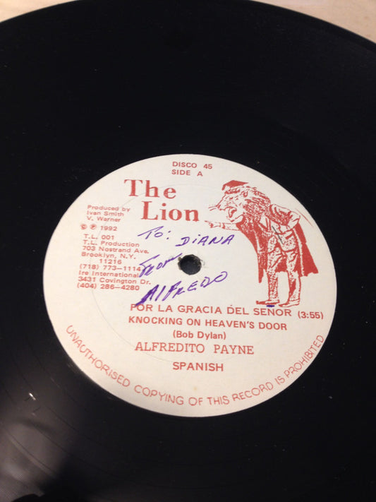 Alfredito Payne : Por La Gracia Del Senor (12")