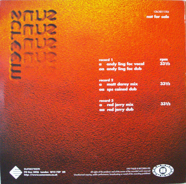 Sunscreem : Catch (3x12", Promo, Blu)