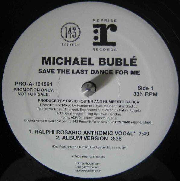 Michael Bublé : Save The Last Dance For Me (12", Promo)