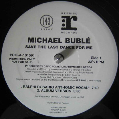 Michael Bublé : Save The Last Dance For Me (12", Promo)