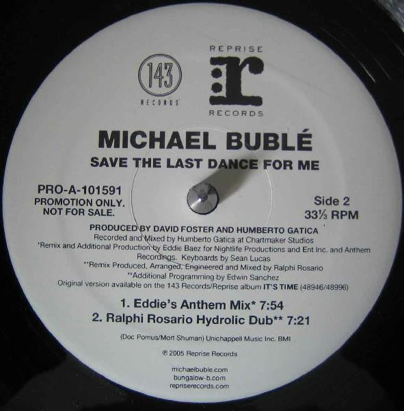 Michael Bublé : Save The Last Dance For Me (12", Promo)