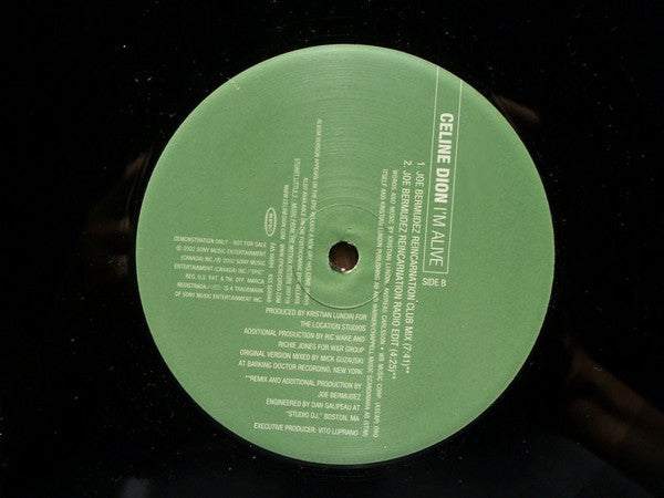 Céline Dion : I'm Alive (12", Promo)