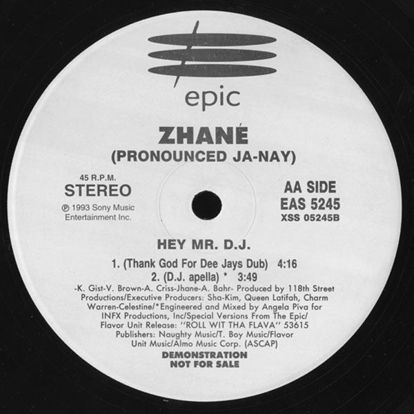 Zhané : Hey Mr. D.J. (12", Promo)