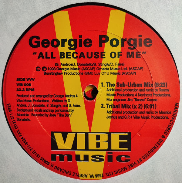 Georgie Porgie : All Because Of Me (2x12")