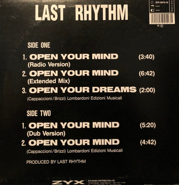Last Rhythm : Open Your Mind (12")