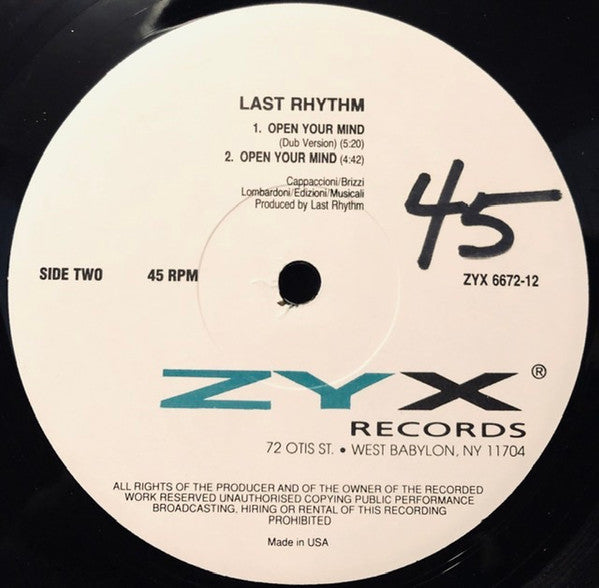 Last Rhythm : Open Your Mind (12")