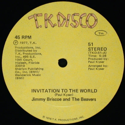 Jimmy Briscoe And The Beavers : Invitation To The World (12")