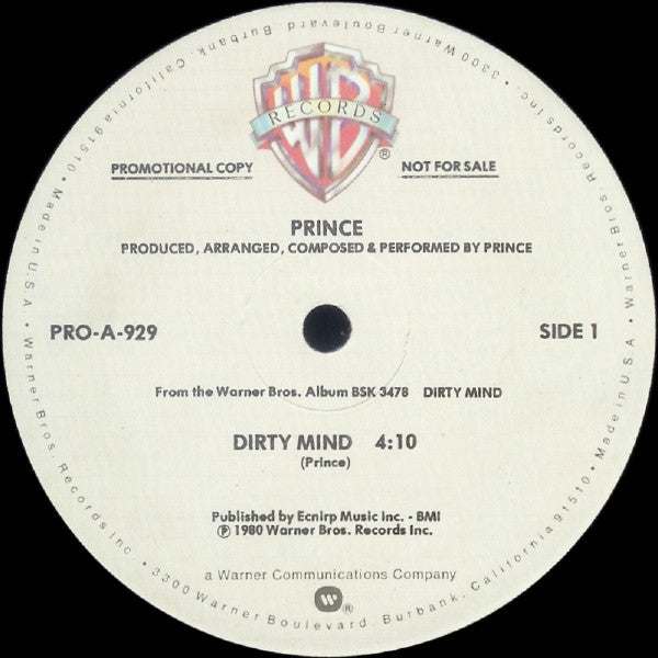 Prince : Dirty Mind (12", Promo)