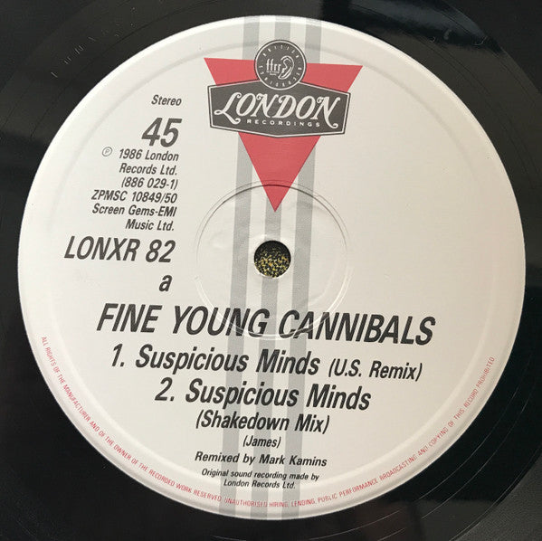 Fine Young Cannibals : Suspicious Minds (12")