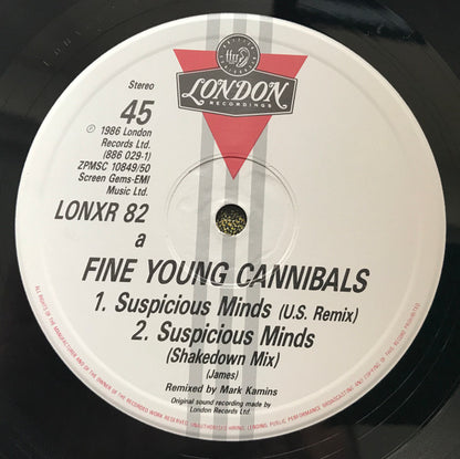 Fine Young Cannibals : Suspicious Minds (12")