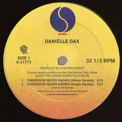 Danielle Dax : Tomorrow Never Knows (12", Maxi)