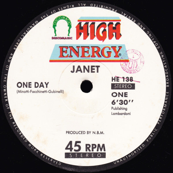Janet (3) : One Day (12")