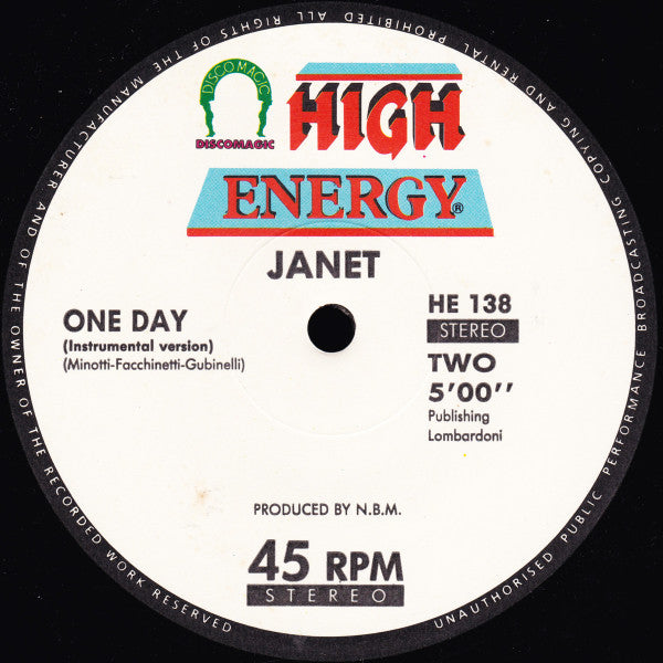 Janet (3) : One Day (12")