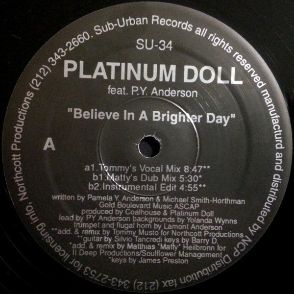 Platinum Doll Feat Pamela Anderson : Believe In A Brighter Day (2x12")