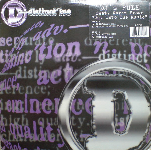 DJ's Rule Feat. Karen Brown : Get Into The Music (12")