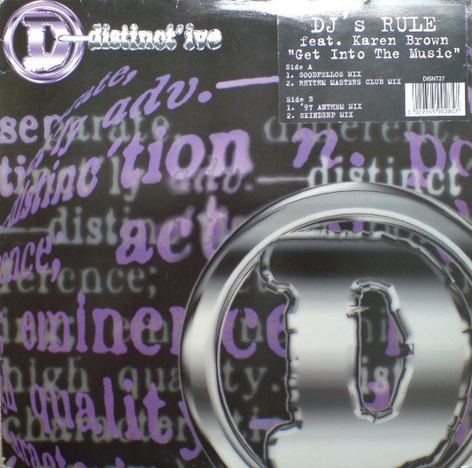 DJ's Rule Feat. Karen Brown : Get Into The Music (12")