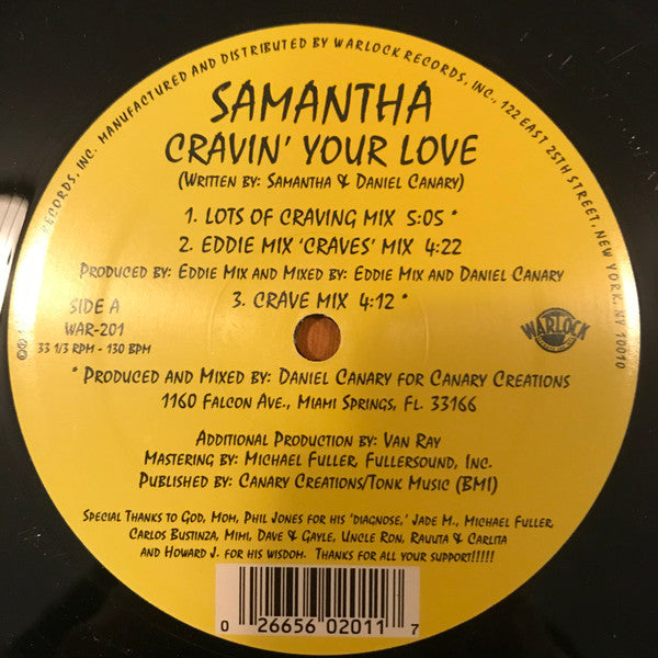 Samantha (7) : Cravin' Your Love (12")