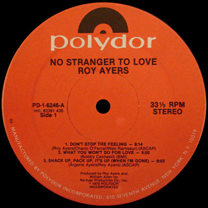 Roy Ayers : No Stranger To Love (LP, Album, 53)