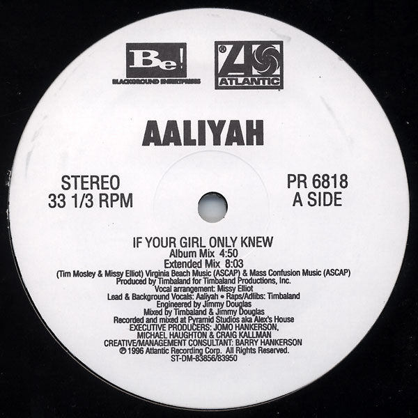 Aaliyah : If Your Girl Only Knew (12", Promo)