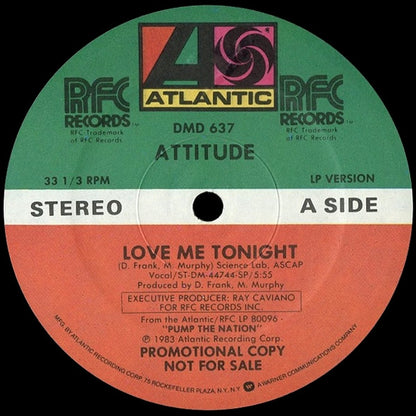 Attitude : Love Me Tonight (12", Promo)