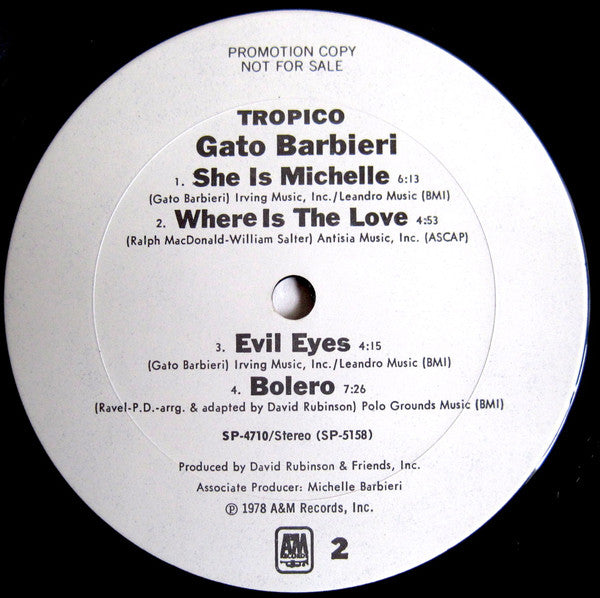 Gato Barbieri : Tropico (LP, Album, Promo)