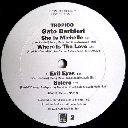 Gato Barbieri : Tropico (LP, Album, Promo)