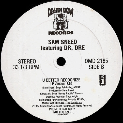 Dr. Dre & Ice Cube / Sam Sneed : Natural Born Killaz / U Better Recognize (12", Promo)