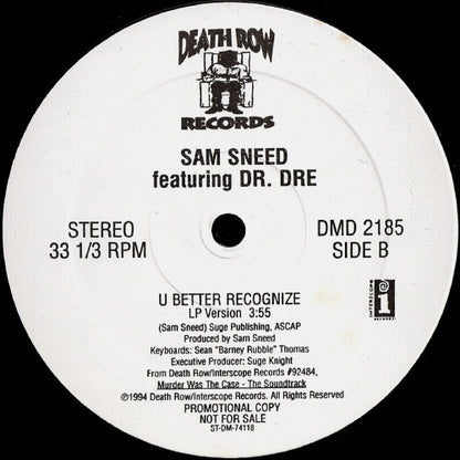 Dr. Dre & Ice Cube / Sam Sneed : Natural Born Killaz / U Better Recognize (12", Promo)